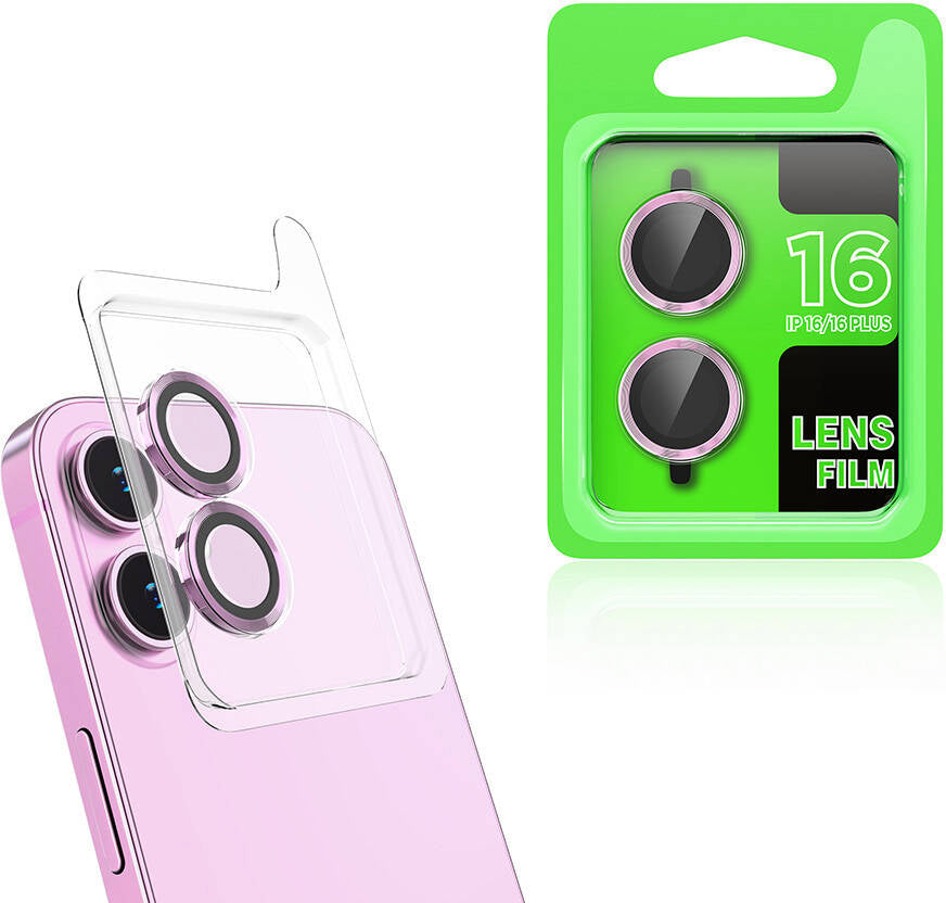 Apple iPhone 16 Plus Mnc Cl-07 Kamera Lens Koruyucu-Pembe