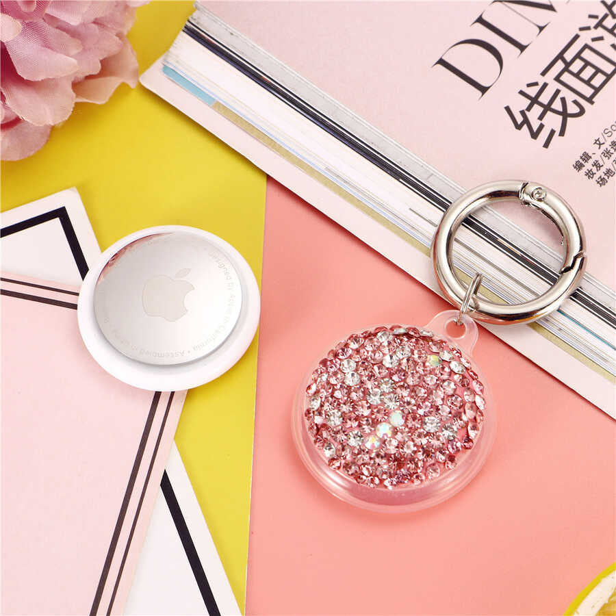 mnc Airtag 03 Uyumlu Silikon Anahtarlık-Rose Gold