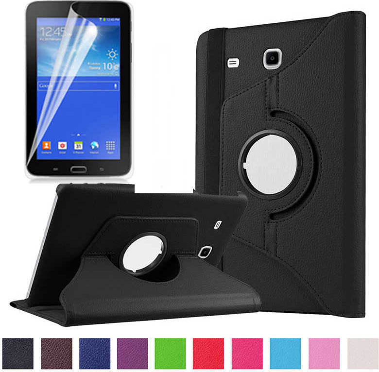 Galaxy Tab 3 Lite 7.0 T110  Uyumlu Mnc Dönebilen Standlı Kılıf-Siyah