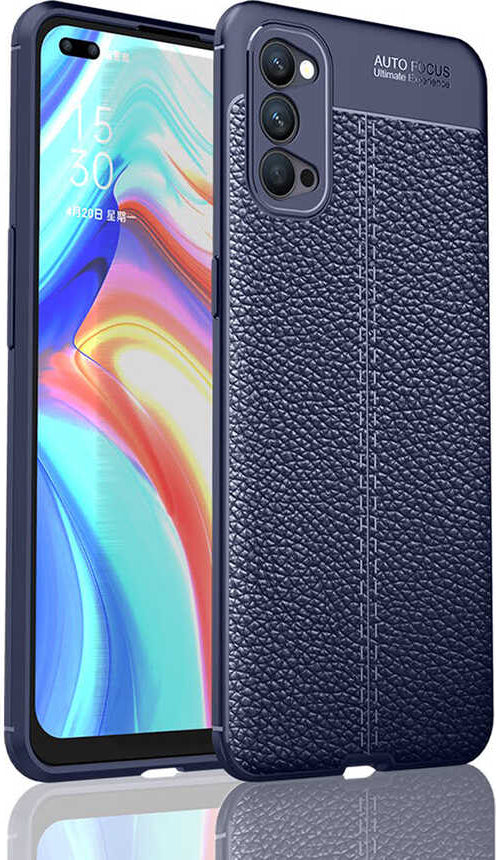 Oppo Reno 4 Kılıf Mnc Niss Silikon Kapak-Lacivert
