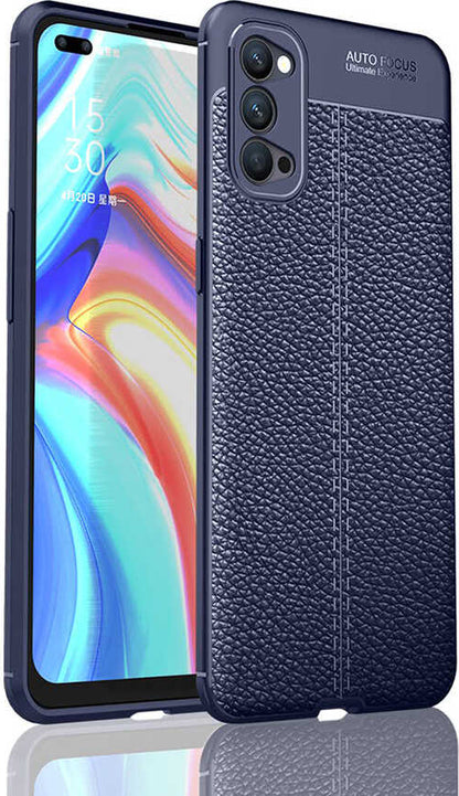 Oppo Reno 4 Kılıf Mnc Niss Silikon Kapak-Lacivert