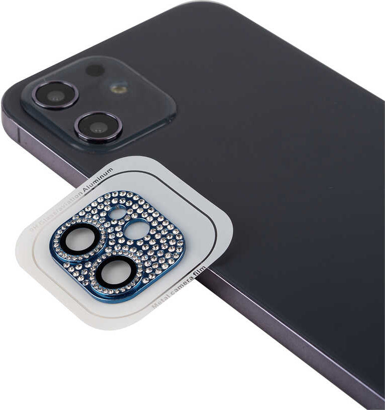 iPhone 12 Mini Uyumlu Mnc Cl-08 Kamera Lens Koruyucu-Mavi