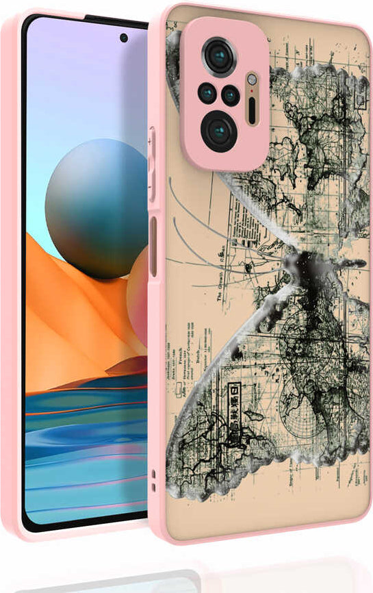 Xiaomi Redmi Note 10 Pro Kılıf Desenli Kamera Korumalı Parlak Mnc Nora Kapak-No4