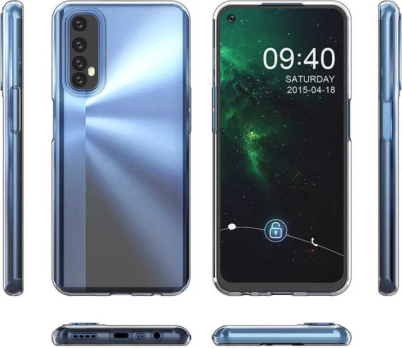 Realme 7 Kılıf Mnc Süper Silikon Kapak-Renksiz