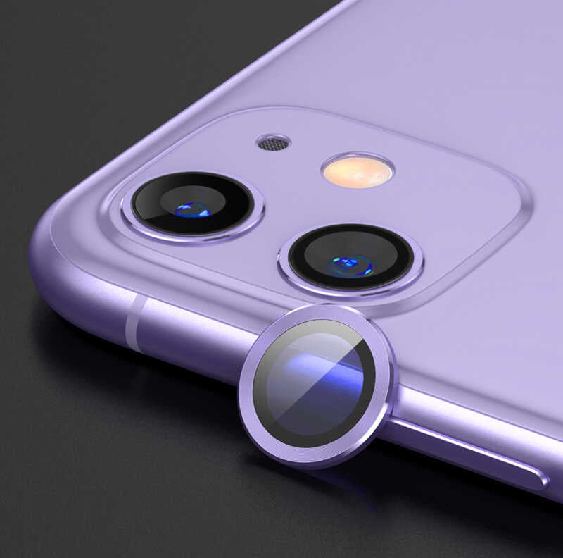 iPhone 12 Mini Uyumlu Mnc Cl-07 Kamera Lens Koruyucu-Mor
