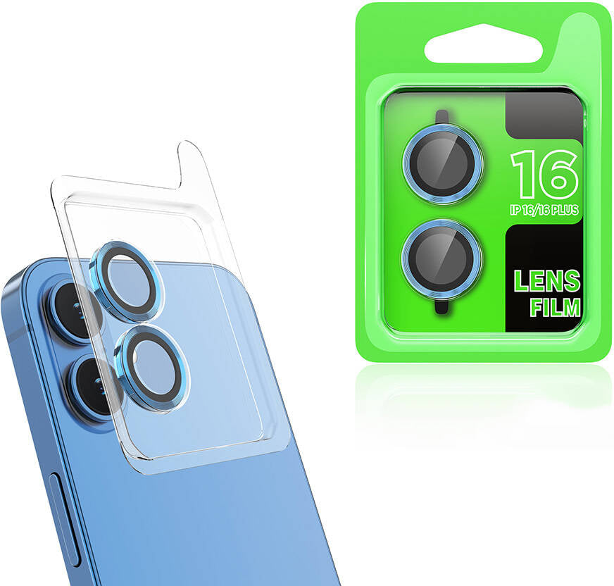 Apple iPhone 16 Mnc Cl-07 Kamera Lens Koruyucu-Mavi Açık