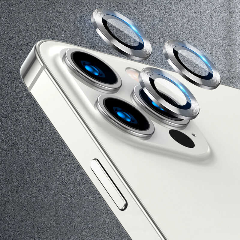 iPhone 12 Pro Uyumlu Mnc Cl-07 Kamera Lens Koruyucu-Gümüş