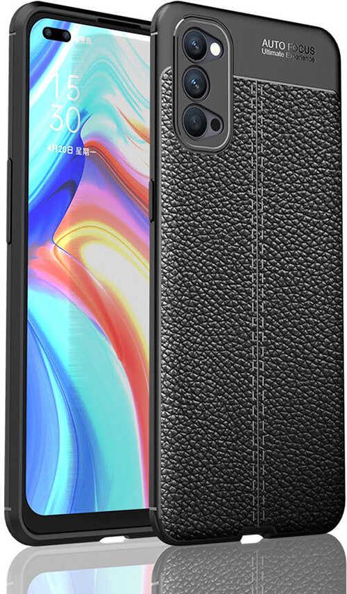 Oppo Reno 4 Kılıf Mnc Niss Silikon Kapak-Siyah
