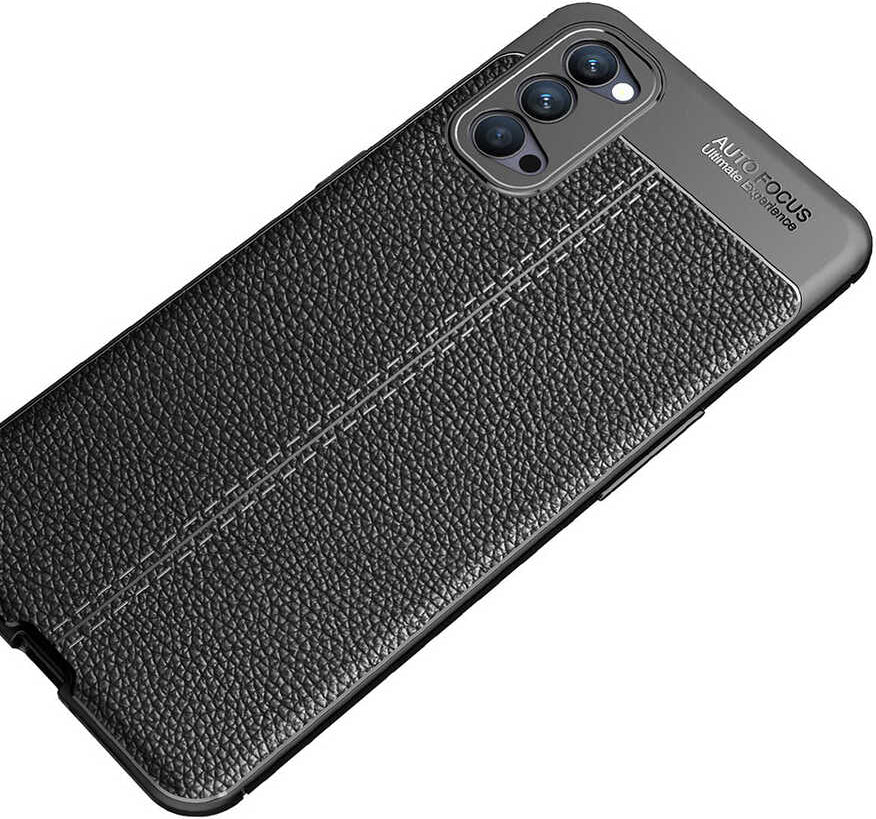 Oppo Reno 4 Kılıf Mnc Niss Silikon Kapak-Siyah