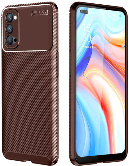 Oppo Reno 4 Kılıf Mnc Negro Silikon Kapak-Kahverengi