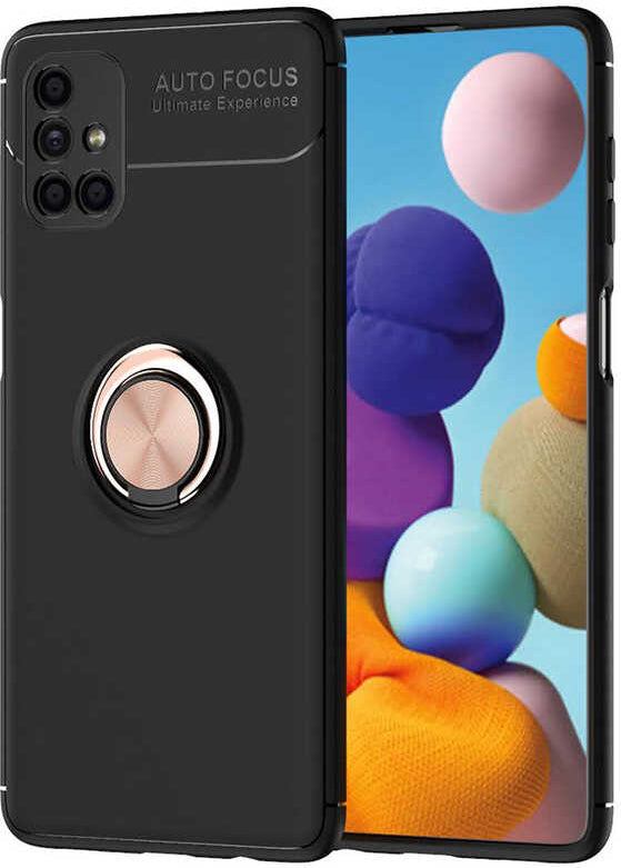 Galaxy M51 Kılıf Mnc Ravel Silikon Kapak-Siyah-Rose Gold