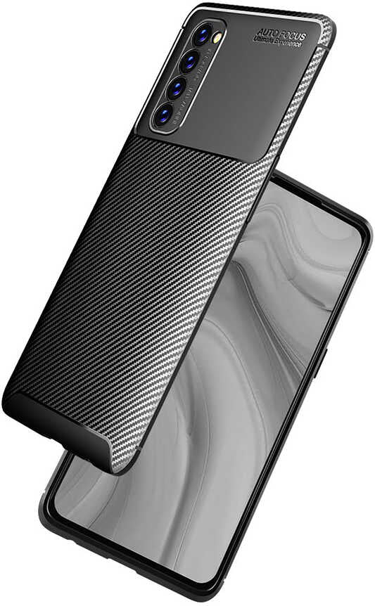 Oppo Reno 4 Pro Kılıf Mnc Negro Silikon Kapak-Siyah