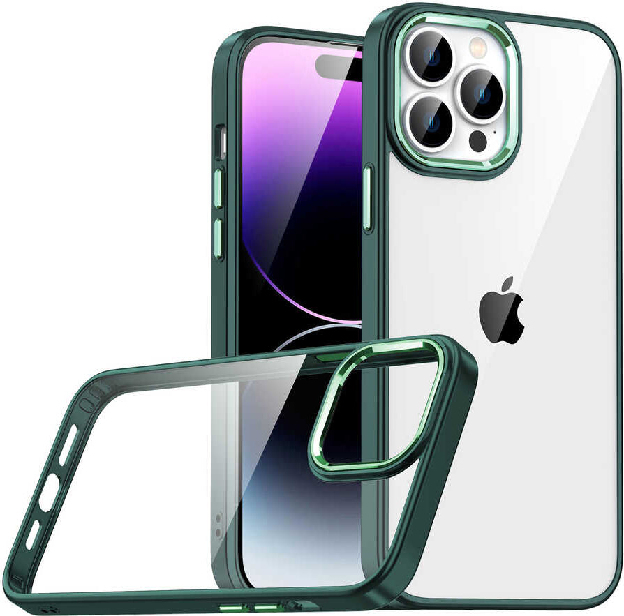 Apple iPhone 14 Pro Kılıf Mnc Flora Kapak-Yeşil