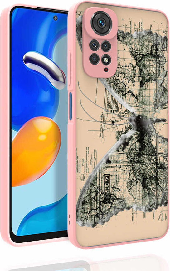 Xiaomi Redmi Note 11S Global Kılıf Desenli Kamera Korumalı Parlak Mnc Nora Kapak-No4