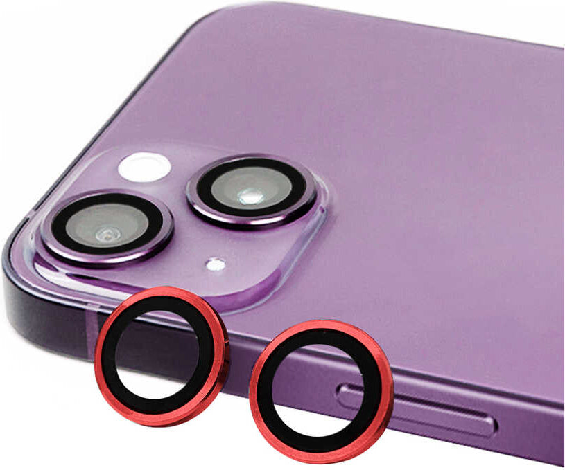 iPhone 14 Plus Uyumlu Mnc Cl-07 Kamera Lens Koruyucu-Kırmızı
