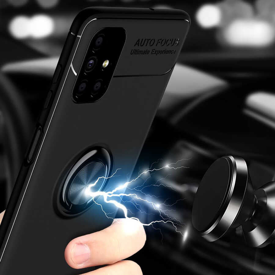 Galaxy M51 Kılıf Mnc Ravel Silikon Kapak-Siyah-Mavi