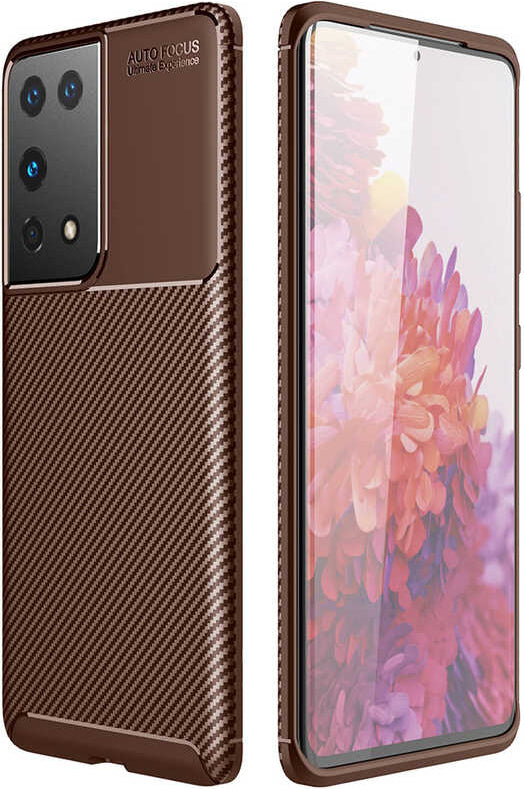 Galaxy S21 Ultra Kılıf Mnc Negro Silikon Kapak-Kahverengi