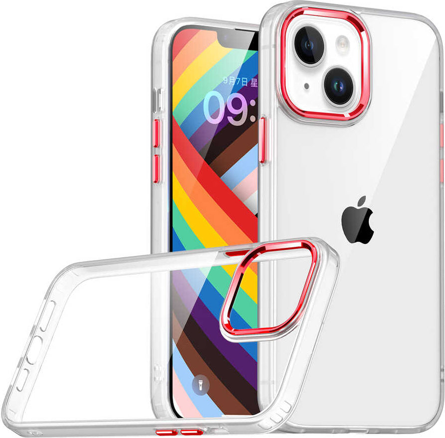 Apple iPhone 14 Plus Kılıf Mnc Flora Kapak-Kırmızı