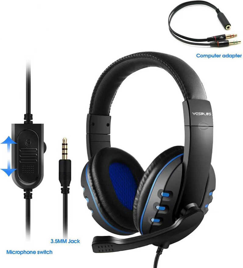 Mnc Yes Plus GM-111 Oyuncu Kulaklığı 3.5mm-Siyah-Mavi