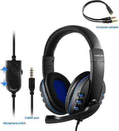 Mnc Yes Plus GM-111 Oyuncu Kulaklığı 3.5mm-Siyah-Mavi