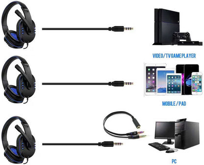 Mnc Yes Plus GM-111 Oyuncu Kulaklığı 3.5mm-Siyah-Mavi