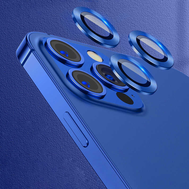 iPhone 11 Pro Max Uyumlu Mnc Cl-07 Kamera Lens Koruyucu-Lacivert