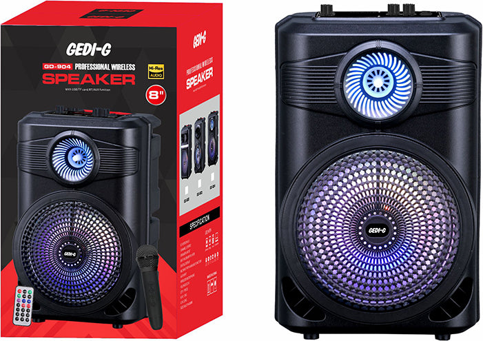 Mnc GD-904 Dijital LED Göstergeli Fm Radyolu Mikrofonlu Rgb Tws 8 Inç Stereo Bass Kablosuz Karaoke
