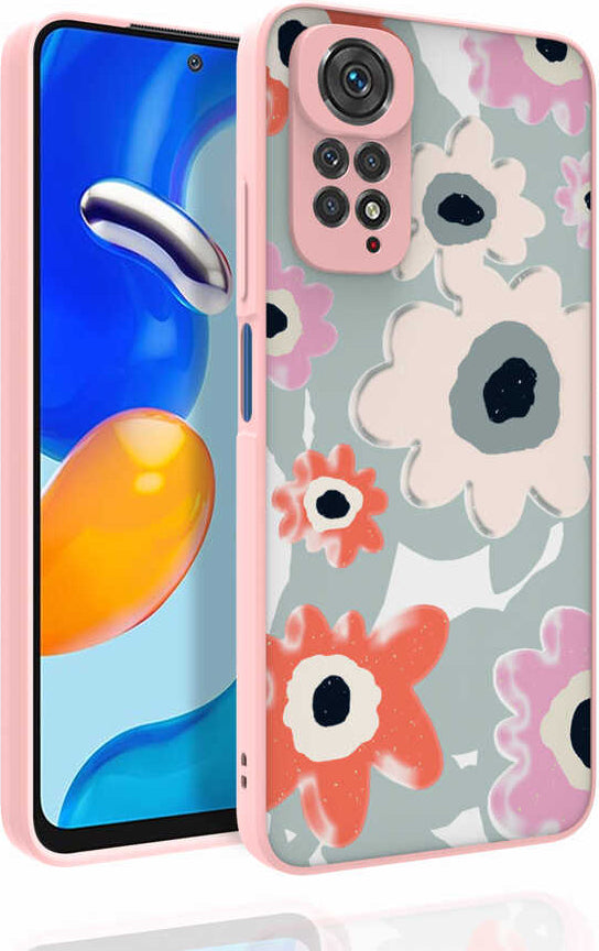 Xiaomi Redmi Note 11S Global Kılıf Desenli Kamera Korumalı Parlak Mnc Nora Kapak-No5