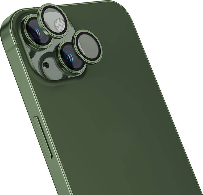 iPhone 15 Uyumlu Mnc Cl-15 Parmak Izi Bırakmayan Anti-Reflective Kamera Lens Koruyucu-Yeşil