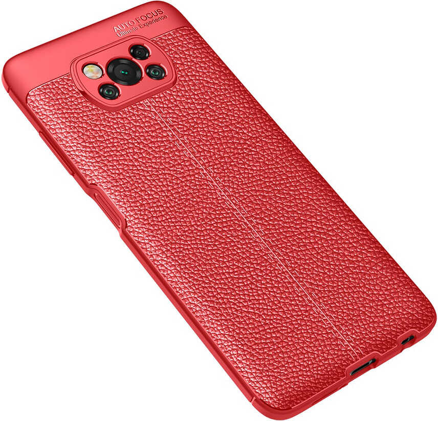 Xiaomi Poco X3 Kılıf Mnc Niss Silikon Kapak-Kırmızı