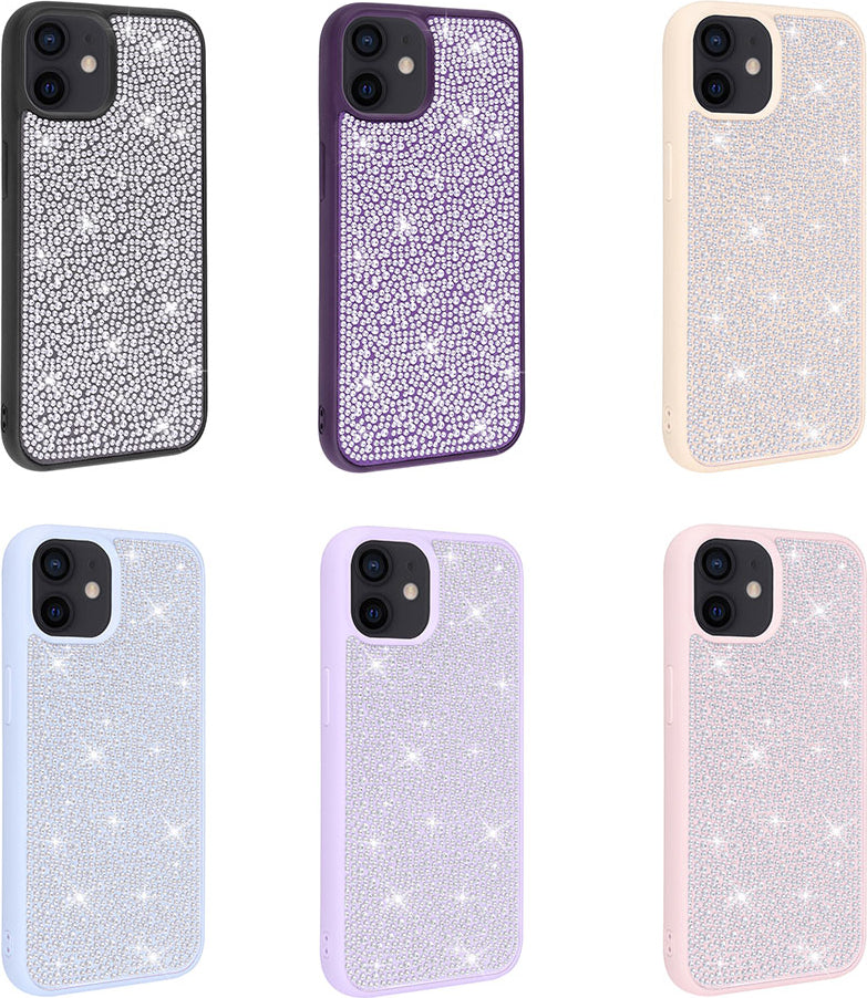 Apple iPhone 11 Kılıf Parlak Taşlı Tasarım Mnc Ston Kapak-Lila