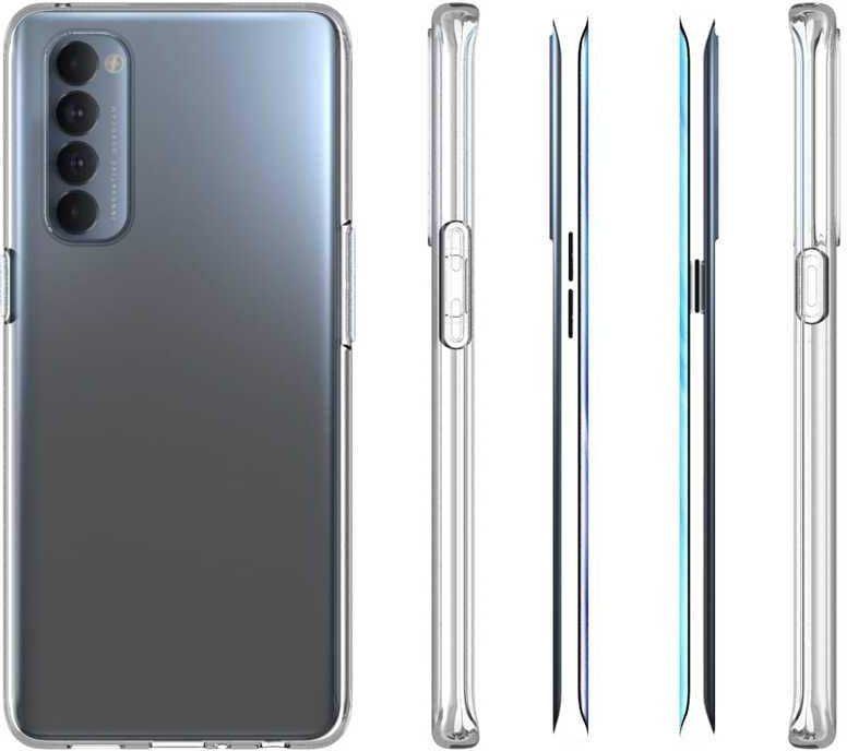 Oppo Reno 4 Pro Kılıf Mnc Süper Silikon Kapak-Renksiz