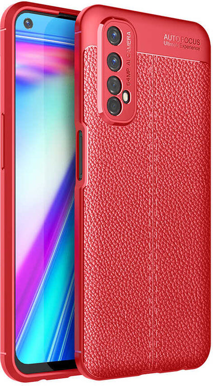 Realme 7 Kılıf Mnc Niss Silikon Kapak-Kırmızı