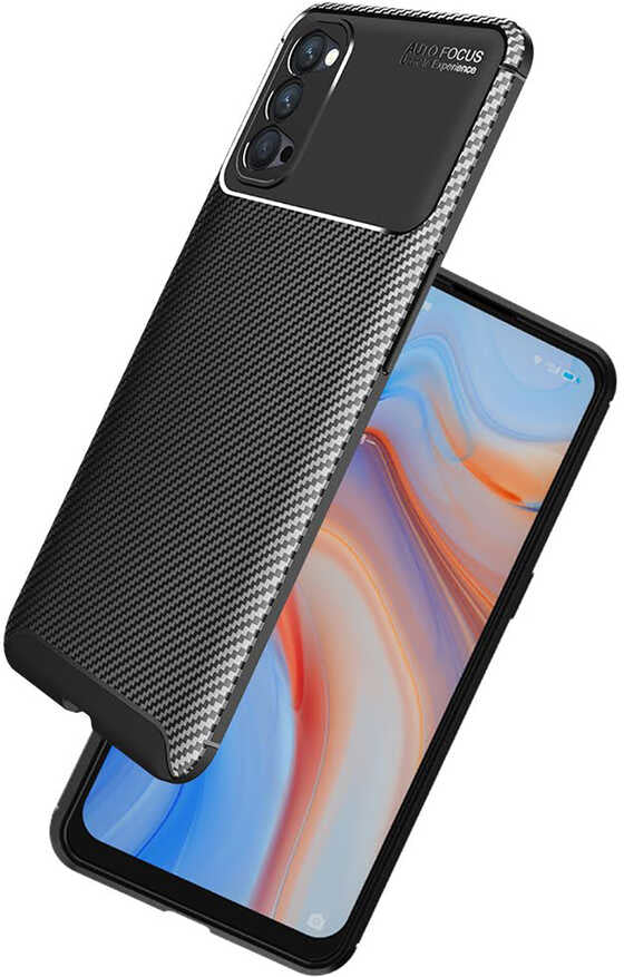 Oppo Reno 4 Kılıf Mnc Negro Silikon Kapak-Lacivert