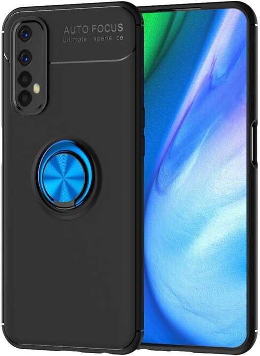 Realme 7 Kılıf Mnc Ravel Silikon Kapak-Siyah-Mavi