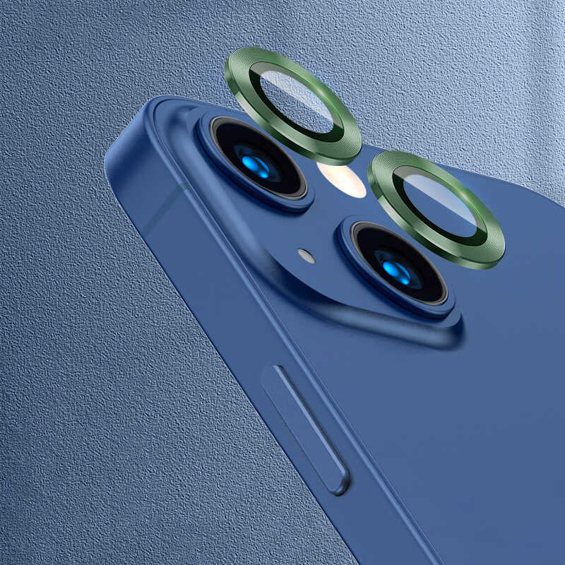 iPhone 13 Mini Uyumlu Mnc Cl-07 Kamera Lens Koruyucu-Koyu Yeşil