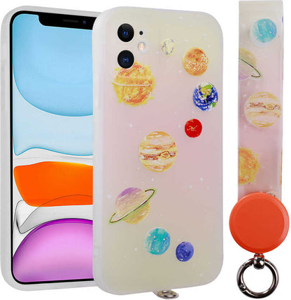 Apple iPhone 11 Kılıf Desenli El Askılı Ipli Mnc Arte Silikon Kapak-No5