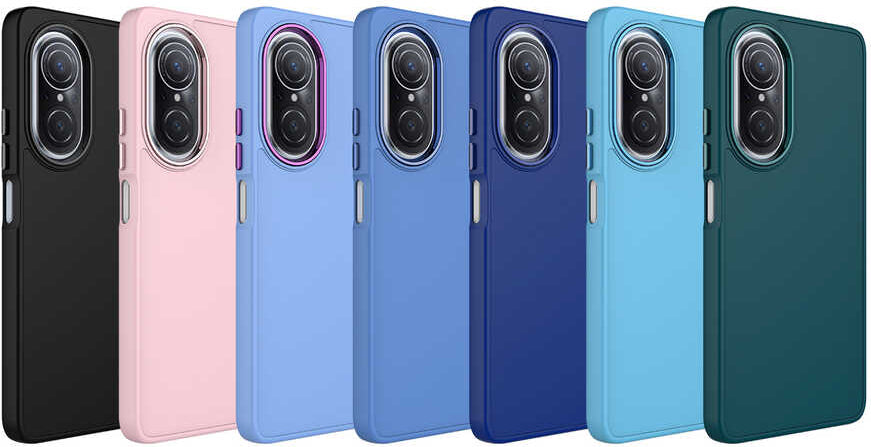 Huawei Nova 9 Se Kılıf Metal Çerçeve ve Buton Tasarımlı Silikon Mnc Luna Kapak-Pembe