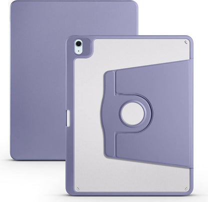 iPad Air 13 2025 M3 Kılıf Mnc Termik Kalem Bölmeli Dönebilen Standlı Kılıf - Lavendery Gray