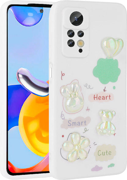 Xiaomi Redmi Note 12 Pro 4g Kılıf Kabartma Figürlü Parlak Mnc Toys Silikon Kapak-Beyaz