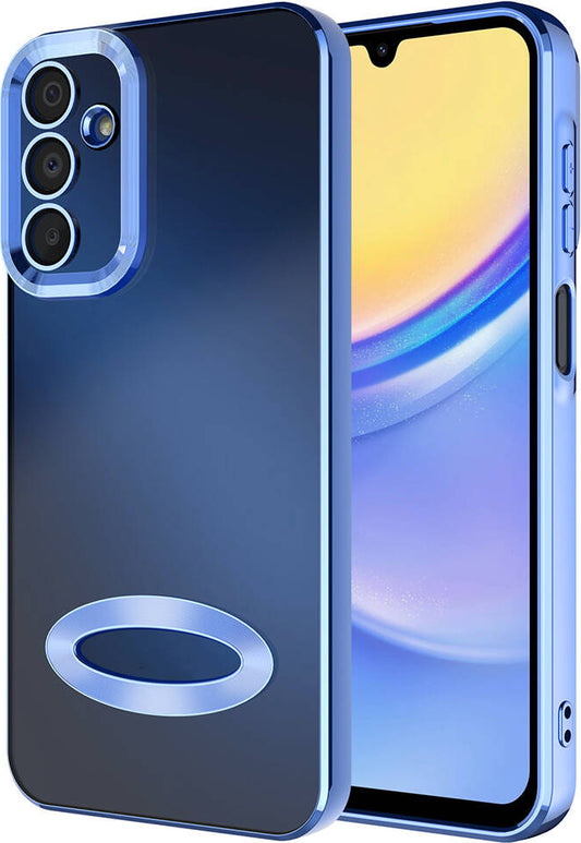 Galaxy A25 Kılıf Kamera Korumalı Logo Gösteren Mnc Omega Kapak-Sierra Mavi