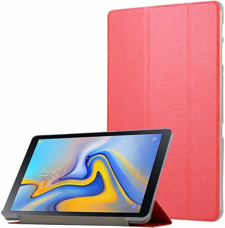 Galaxy Tab A T590  Uyumlu Mnc Smart Cover Standlı 1-1 Kılıf-Kırmızı