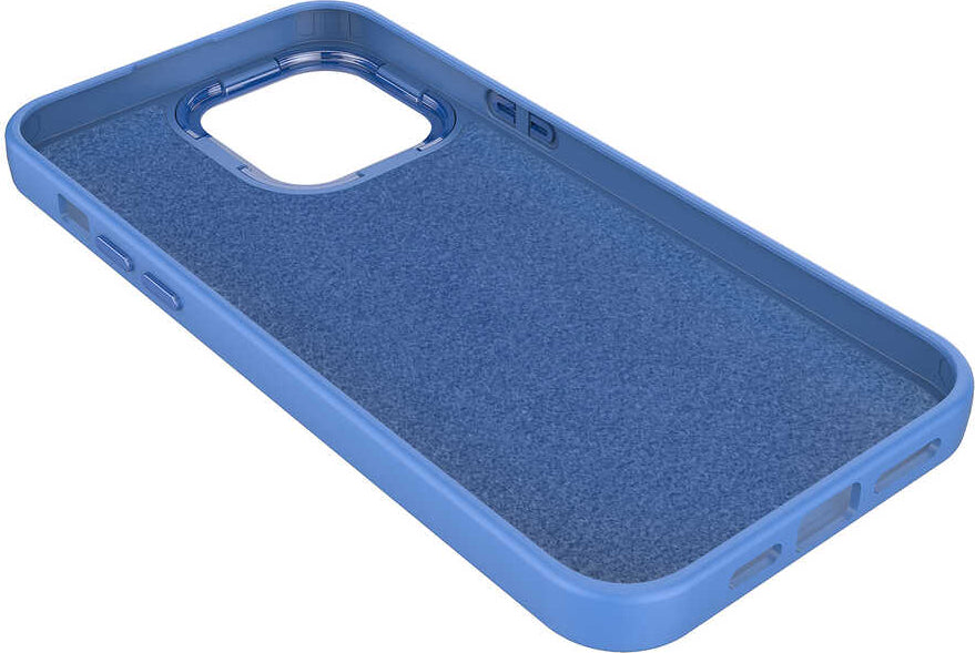 Apple iPhone 14 Plus Kılıf Metal Çerçeve ve Buton Tasarımlı Silikon Mnc Luna Kapak-Sierra Mavi