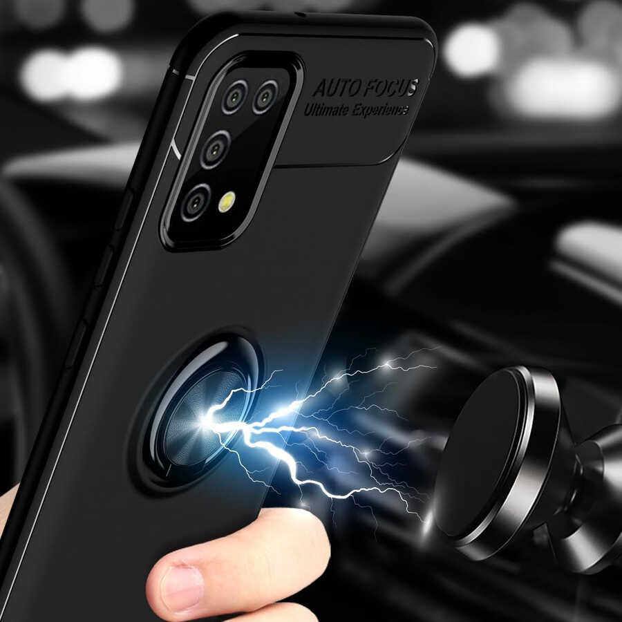 Galaxy A02S Kılıf Mnc Ravel Silikon Kapak-Siyah-Kırmızı