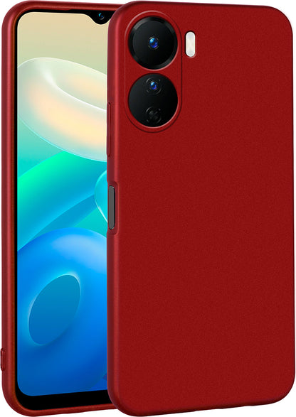Vivo Y16 Kılıf Mnc Premier Silikon Kapak-Kırmızı