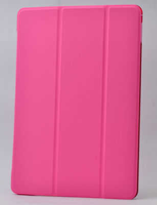 Galaxy Tab 4 10.1 T530  Uyumlu Mnc Smart Cover Standlı 1-1 Kılıf-Pembe Koyu