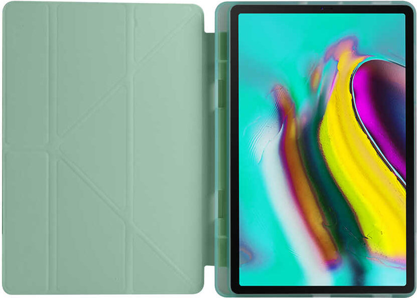 Galaxy Tab A7 10.4 T500 2020 Kılıf  Uyumlu Mnc Tri Folding Kalem Bölmeli Standlı Kılıf-Kırmızı