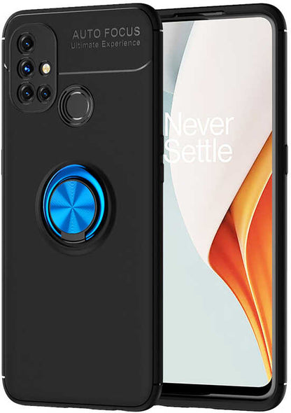 One Plus Nord N10 5g Kılıf Mnc Ravel Silikon Kapak-Siyah-Mavi
