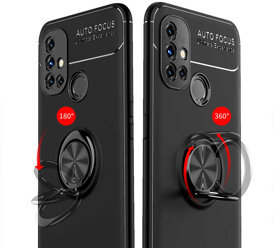 One Plus Nord N10 5g Kılıf Mnc Ravel Silikon Kapak-Siyah-Mavi