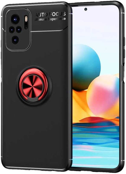 Xiaomi Redmi Note 10 Kılıf Mnc Ravel Silikon Kapak-Siyah-Kırmızı